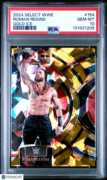 2024 Panini Select WWE Roman Reigns #154 Gold Ice PSA 10