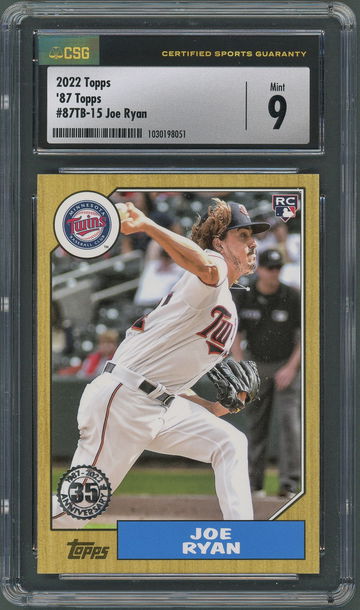 2022 Topps Series 2 Joe Ryan RC 87' 35th Anniversary CSG Mint 9 -Minnesota Twins