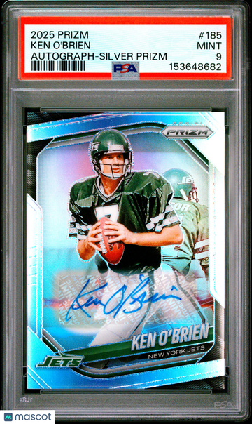 2025 Panini Prizm Ken O'Brien #185 Autograph Silver Prizm PSA 9 Panini Authentic