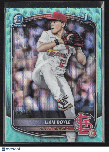 2025 Bowman Chrome Liam Doyle #BDC-12 Aqua Lunar Glow Refractor /125