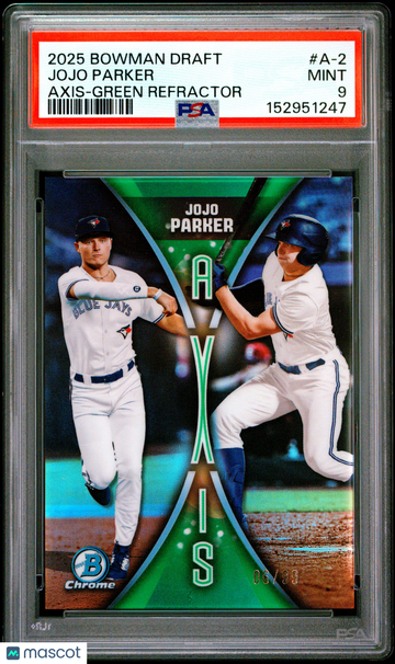 2025 Bowman Draft Axis Jojo Parker #A-2 Green Refractor 06/99 PSA 9