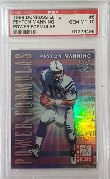 Peyton Manning 1999 elite power formulas insert /3500 psa 10 gem mint
