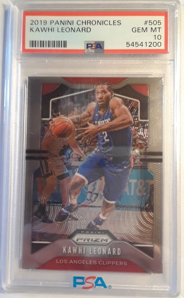 Kawhi Leonard 2019-20 Chronicles Prizm Update PSA 10 Gem Mint #505.