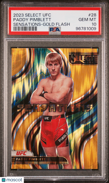 2023 Panini Select UFC Sensations Paddy Pimblett #28 Gold Flash PSA 10