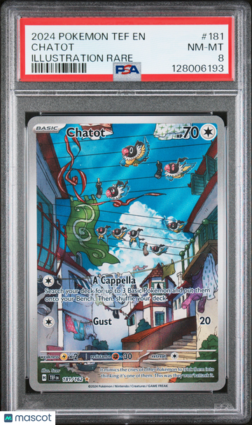 2024 Pokemon Tef EN-Temporal Forces Chatot Illustration Rare PSA 8 #181