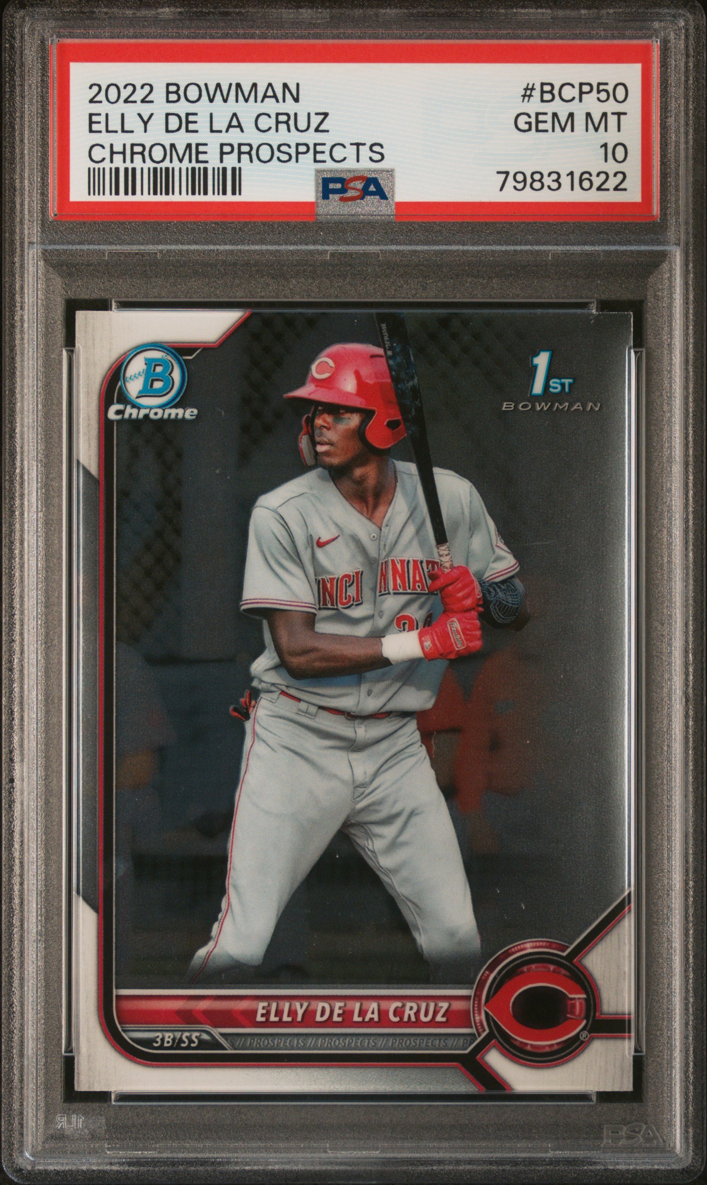 2022 Bowman Chrome Prospects Elly De La Cruz #BCP50 Cincinnati Reds PSA 10