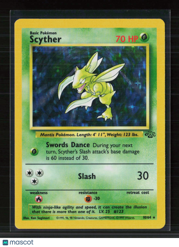 1999 Jungle Scyther Holo Rare #10/64