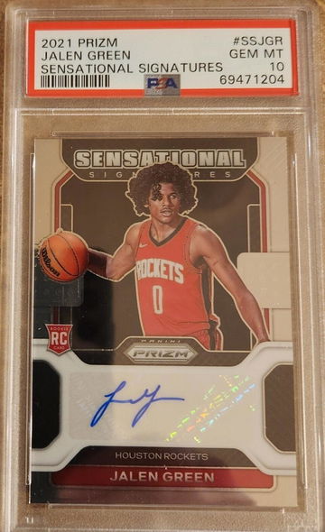 2021 Jalen Green 2021-22 Panini Prizm Sensational Signatures Auto #SSJGR PSA 10