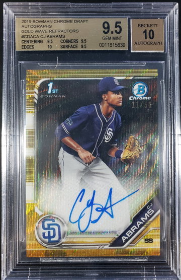 2019 Bowman Draft CJ Abrams Gold Wave Auto BGS 9.5/10