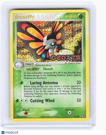 Deoxys Beautifly Reverse Holo Holo Rare (Lightly Played) #2/107