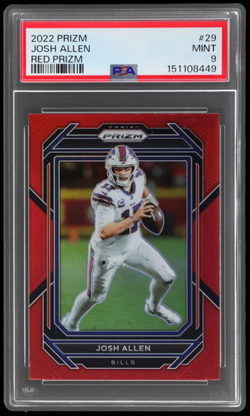 2022 Panini Prizm Josh Allen Red Prizm PSA 9