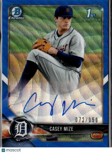 2018 Bowman Chrome Casey Mize #CDA-CM Blue Wave Refractor /150