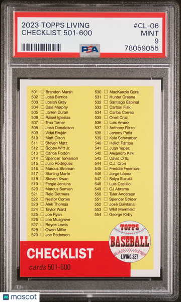 2023 Topps Living Checklist 501-600 #CL-06 PSA 9