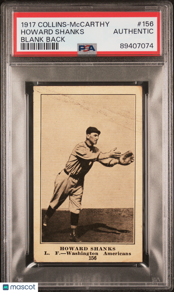 1917 Collins-Mccarthy Howard Shanks #156 Blank Back PSA A