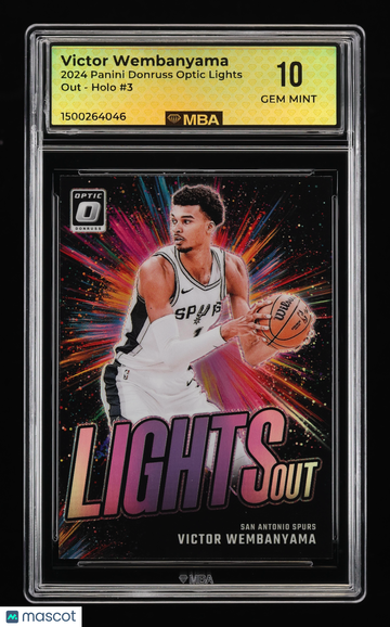 2024 Panini Donruss Optic Lights Out Victor Wembanyama #3 Holo MBA 10