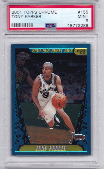 Tony Parker 2001 Topps Chrome PSA 9