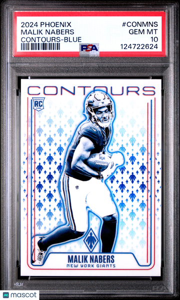 2024 Panini Phoenix Contours Malik Nabers #CONMNS Blue PSA 10