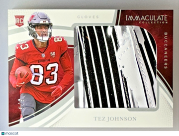 2025 Panini Immaculate Collection Tez Johnson #RJL-TJN Platinum Helmets One of One Parallel/Variety Rookie Memorabilia I