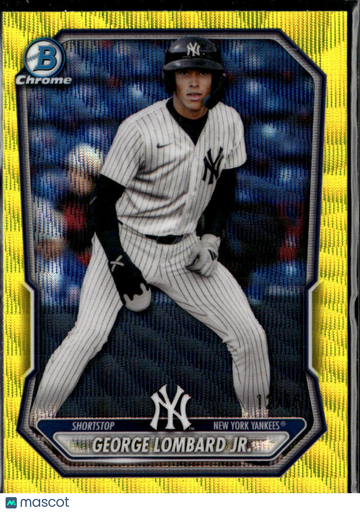 George Lombard Jr. 2026 Bowman Chrome Yellow RayWave Refractor New York Yankees