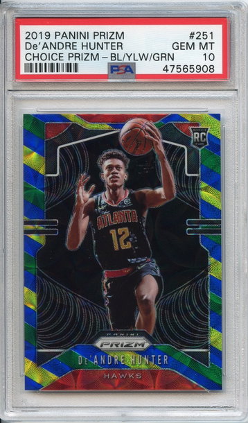 De'Andre Hunter Deandre Prizm Choice Rookie PSA 10 Blue/Yellow/Green NEP