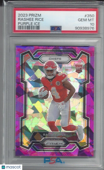 2023 Panini Prizm Rashee Rice #350 Purple Ice PSA 10