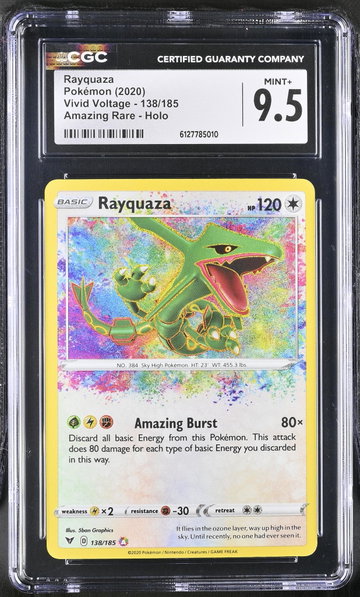 2020 Pokemon #138/185 Rayquaza Vivid Voltage CGC 9.5