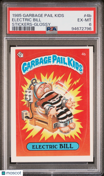 1985 Garbage Pail Kids Stickers Electric Bill #4b PSA 6