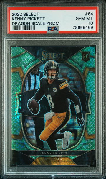 2022 PANINI SELECT KENNY PICKETT #64 DRAGON SCALE PRIZM PSA 10