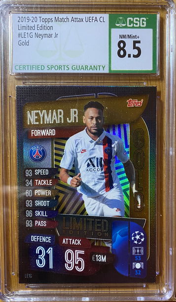 2019 Topps Match Attax UEFA CL Neymar Jr Gold CSG 8.5