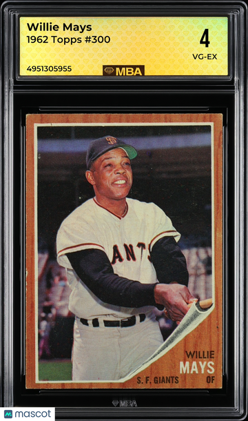 1962 Topps Willie Mays #300 MBA 4