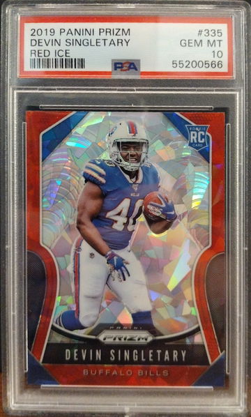 2019 Panini Prizm Football Devin Singletary Red Ice PSA 10 RC