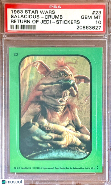 POP 10 PSA 10 RC Salacious-Crumb 1983 Star Wars Green Sticker Vintage Rookie WOW