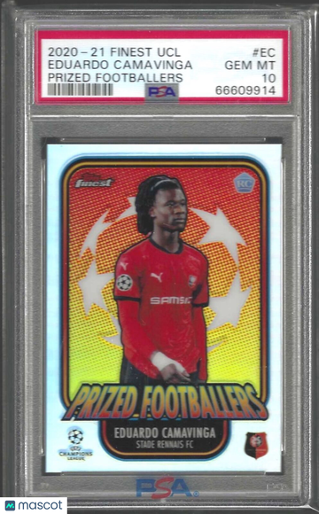 2020 Topps Finest UEFA Champions League Prized Footballers Eduardo Camavinga #EC PSA 10