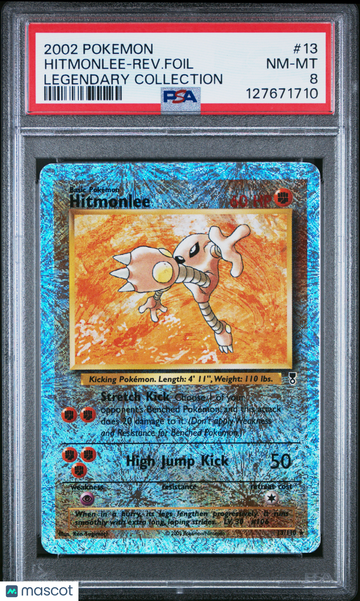 Legendary Collection Hitmonlee Reverse Foil Holo Rare PSA 8 #13