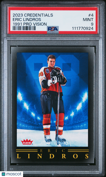 2023-24 Upper Deck Credentials 1991 Pro Vision Eric Lindros #4 Short Print PSA 9