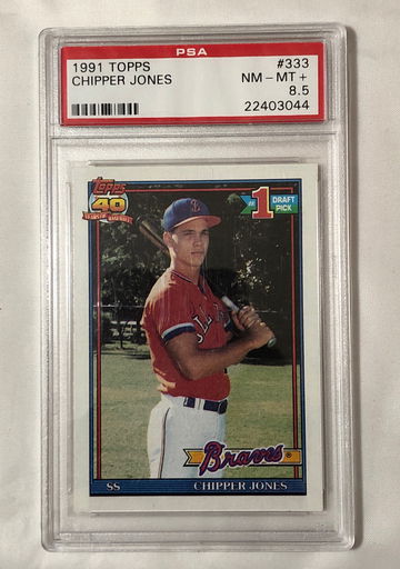 1991 TOPPS CHIPPER JONES #333 NM-MT+ 8.5