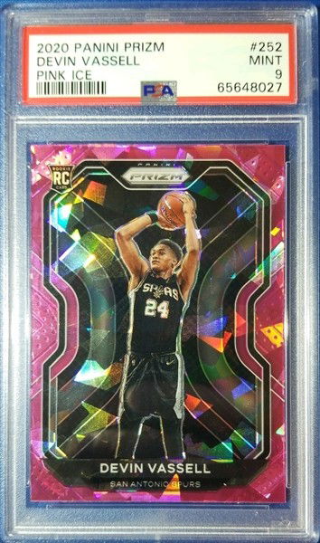2020 Panini Prizm Pink Ice Devin Vassell #252 PSA 9 Spurs