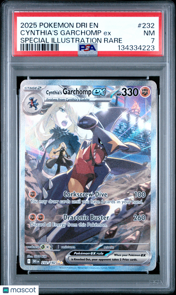 2025 Pokemon Dri EN-Destined Rivals Cynthia's Garchomp EX Special Illustration Rare PSA 7 #232