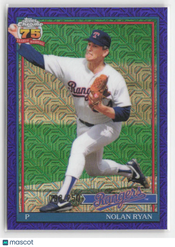 2026 Topps Nolan Ryan #91C-14 1991 Topps Baseball 35th Anniversary Chrome Purple (Series One) /250 HOF SP PURPLE SN