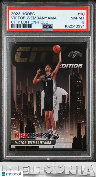 2023-24 Hoops Victor Wembanyama #30 City Edition Holo RC PSA 8