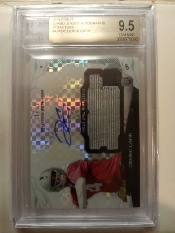 2014 Finest XFractor Derek Carr SSP RC 10/15 Auto BGS 9.5/10