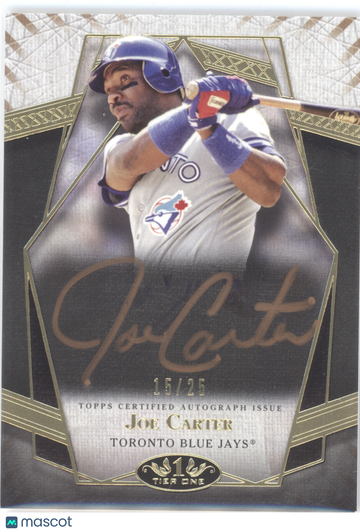 2022 Topps Tier One Joe Carter #PPA-JC /25 Prime Performers Autograph Card