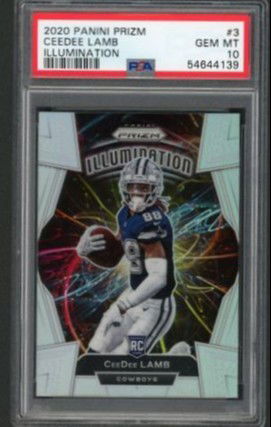 2020 Panini Prizm Illumination CeeDee Lamb RC PSA 10 Gem-Mint POP 4