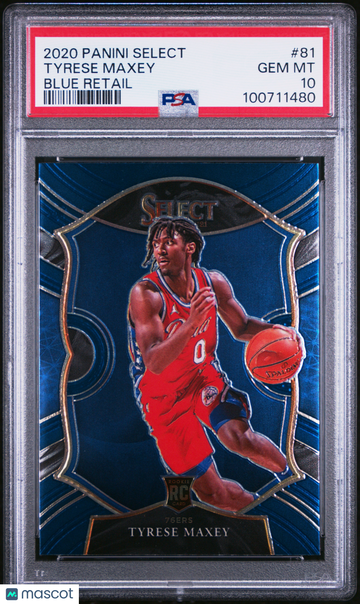 2020 Panini Select Tyrese Maxey #81 Blue Retail PSA 10