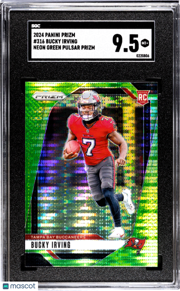 2024 Panini Prizm Bucky Irving #316 Neon Green Pulsar SGC 9.5