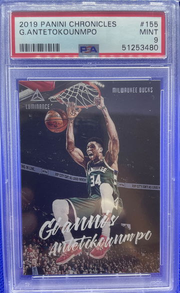 2019-20 Panini Chronicles Luminance GIANNIS ANTETOKOUNMPO Mint PSA 9 Bucks