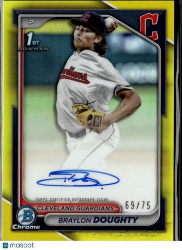 2024 Bowman Chrome Braylon Doughty #CPA-BD Yellow Refractor /75
