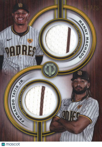 2025 Topps Tribute Fernando Tatis Jr. Manny Machado #TPDR-MT /75 Dual Relics Game-Used Memorabilia