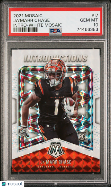 2021 Panini Mosaic Introductions Ja'marr Chase White PSA 10