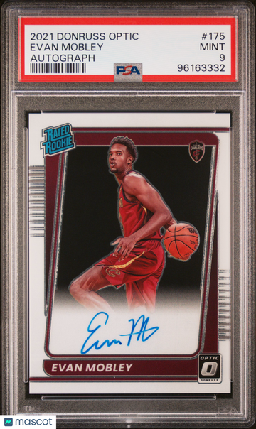 2021-22 Panini Donruss Optic Evan Mobley #175 Rated Rookie Auto PSA 9 Panini Authentic